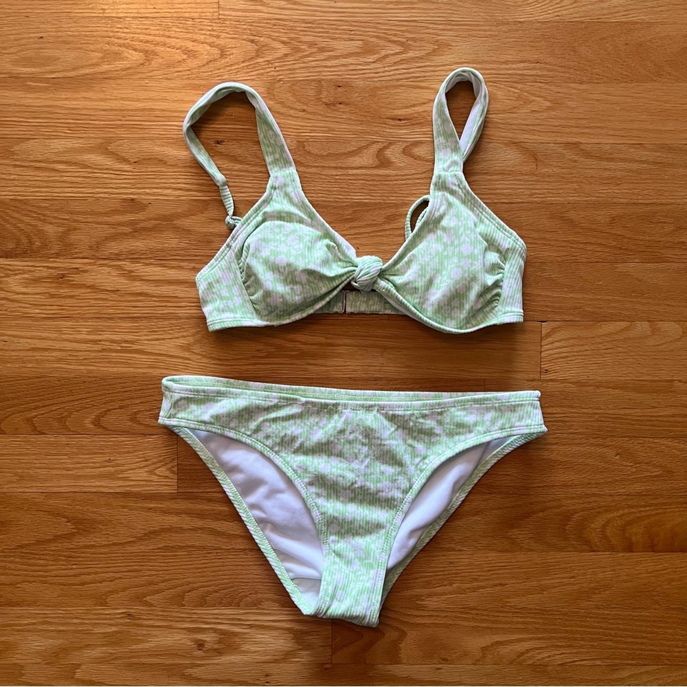Target Green and White Floral Bikini Set